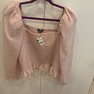 Express light pink and gold print top